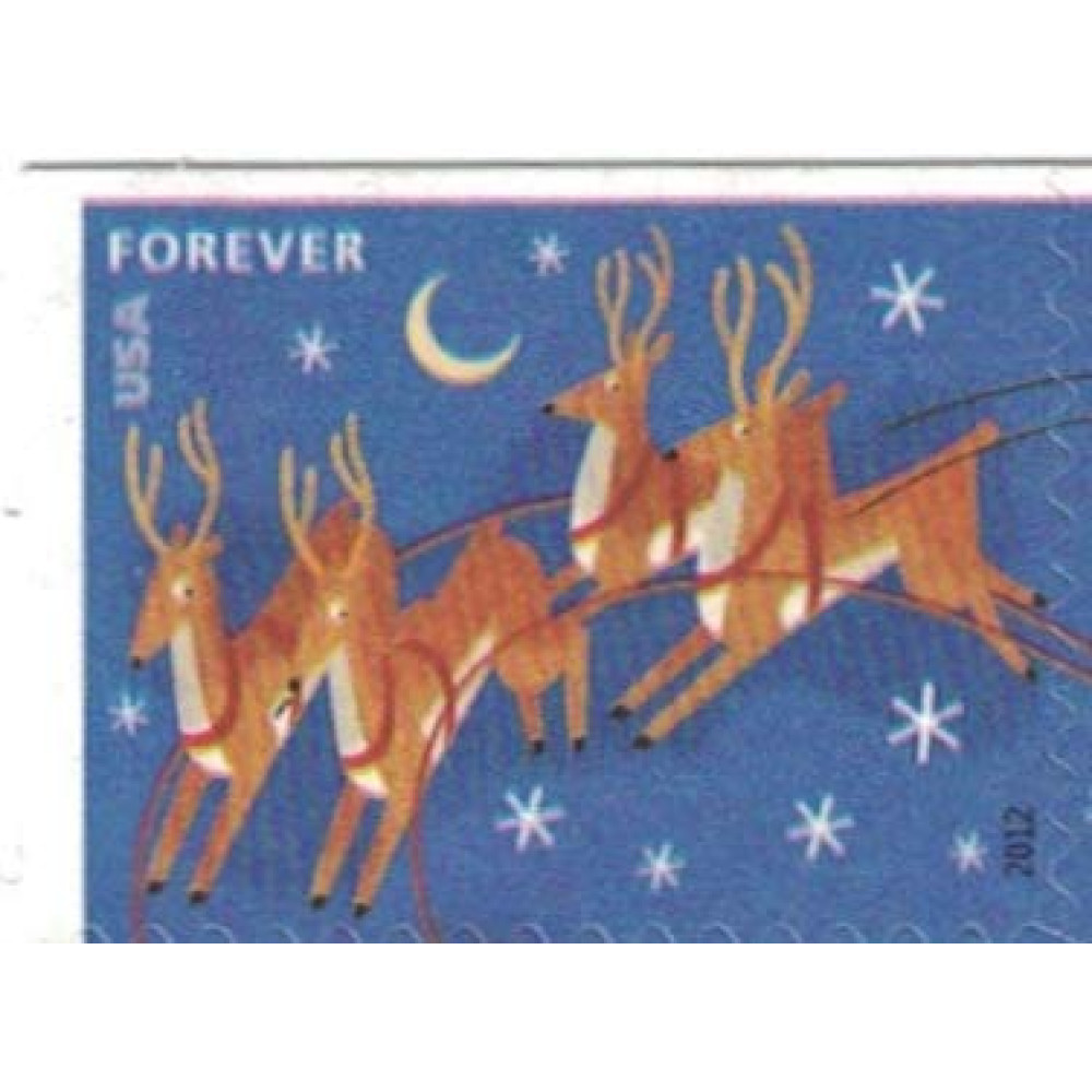 (2012) US Stamp Santa & Sleigh - Booklet of 20 Forever Stamps