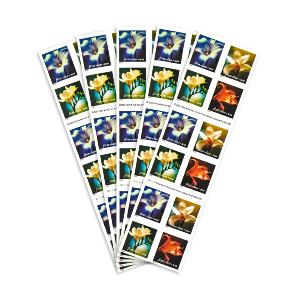 (2000) US 34c Self Adhesive Four Flowers First Class Stamps