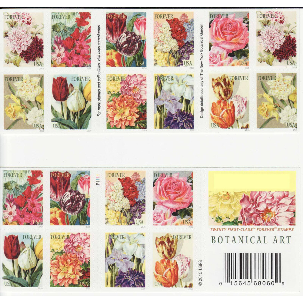 (2016) US Botanical Art Beautiful Flower Bloom Forever Postage Stamps