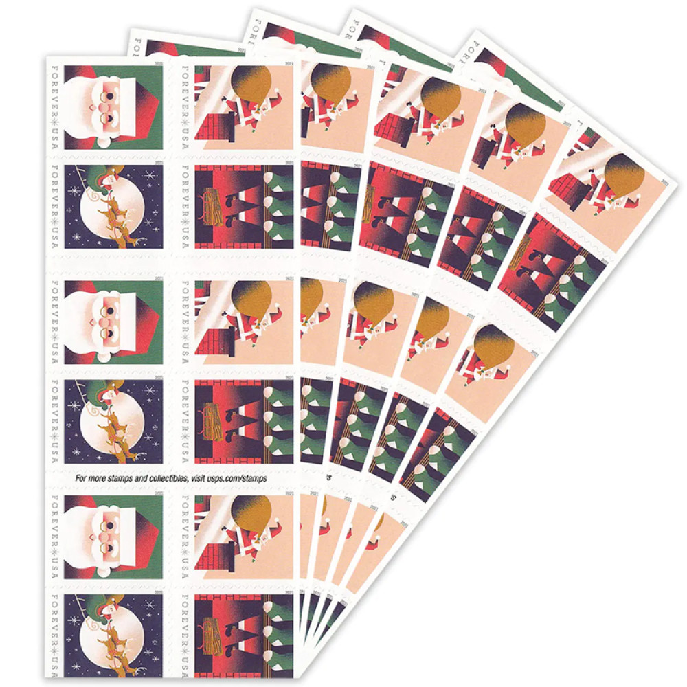 (2021) USPS A Visit from St Nick Forever First Class Postage Stamps