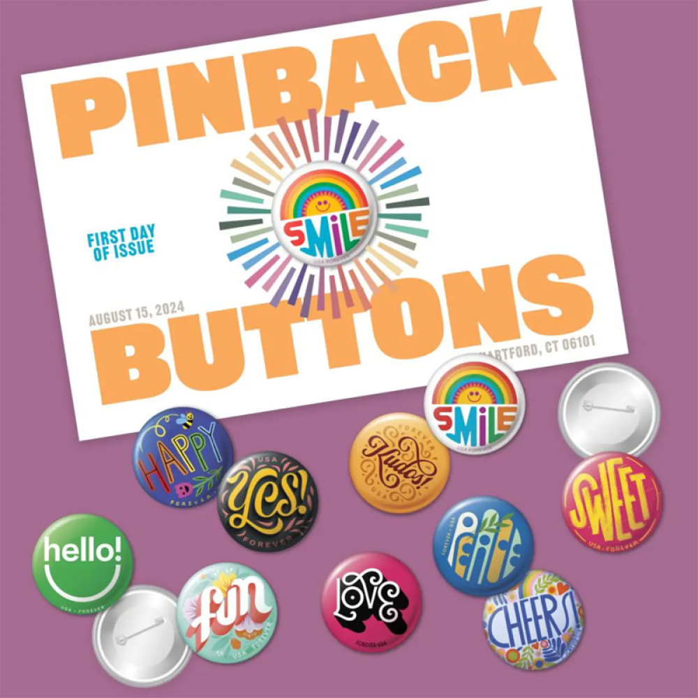 Pinback Buttons Forever Stamp - 2024