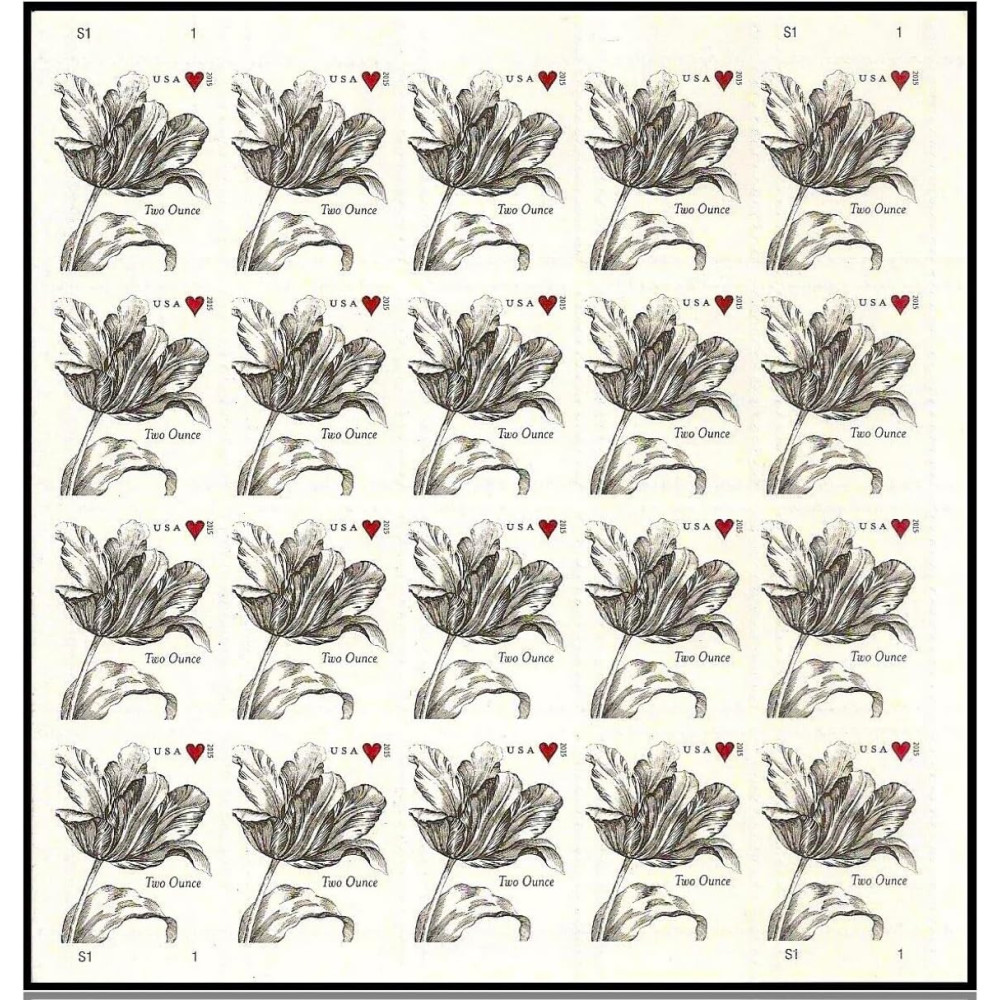 (2015) Vintage Tulip Pane Postage Wedding Stamps