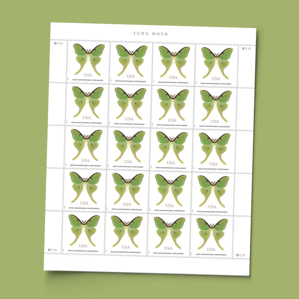 (2025) Luna Moth Stamps, Sheet of 20