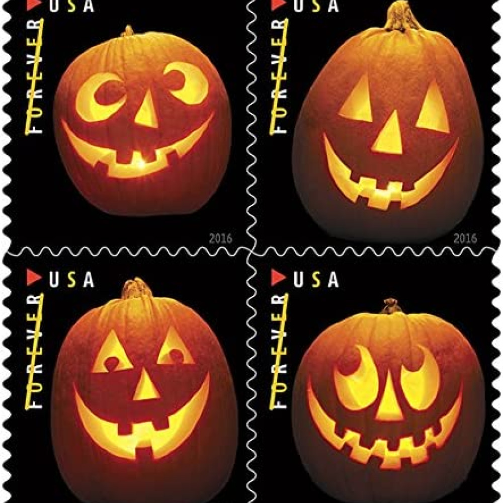 (2016) USPS Jack o Lanterns Forever First Class Postage Stamps