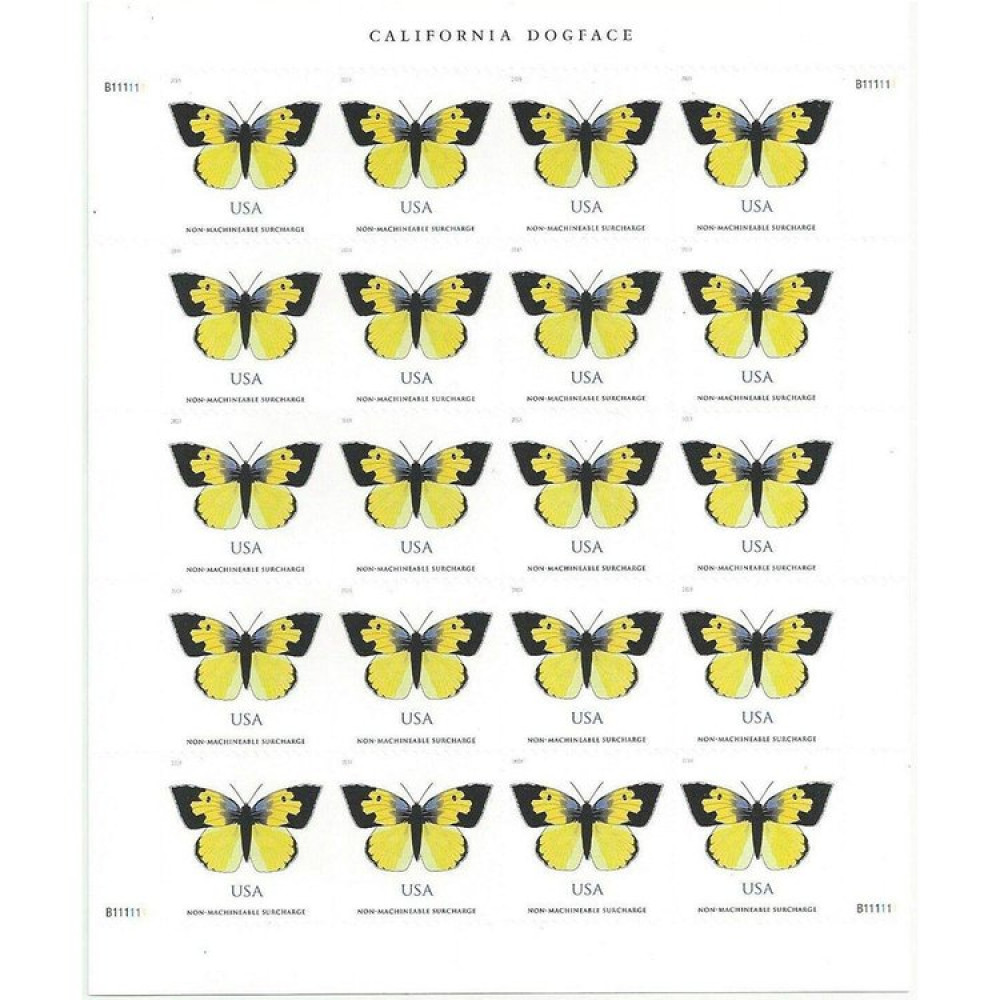 (2019) USPS Butterfly California Dogface Forever Stamps