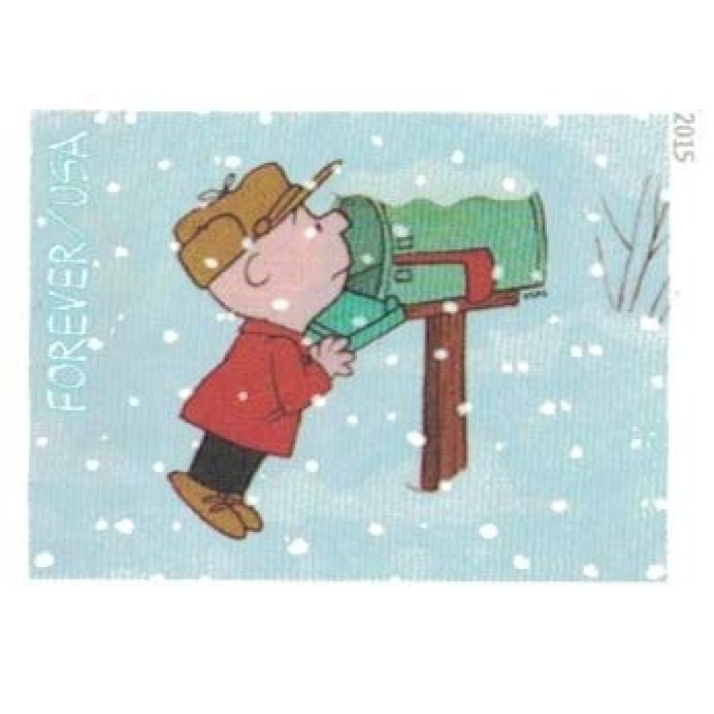 (2015) USPS Charlie Brown Xmas Pane of 20 Forever Postage Stamps
