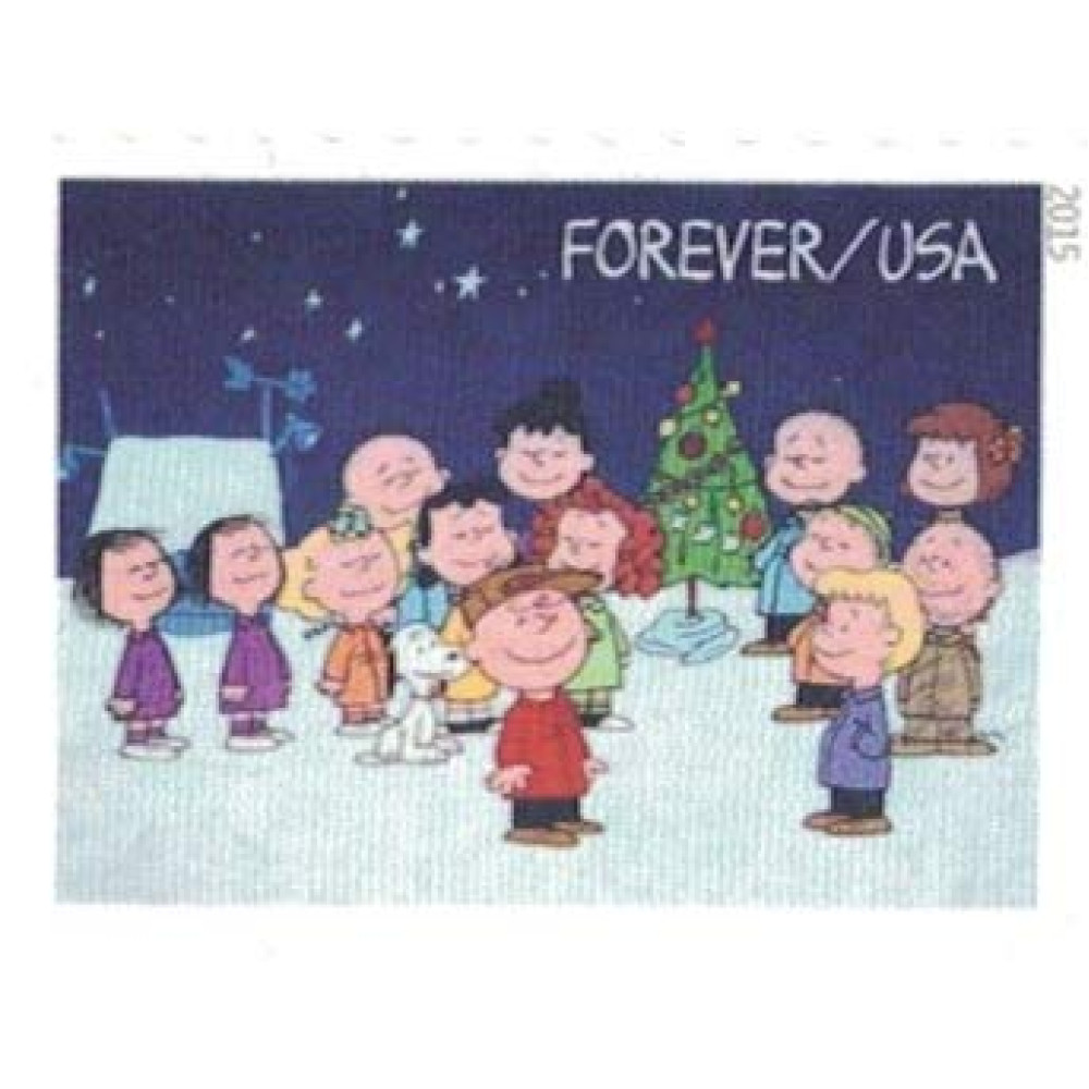 (2015) USPS Charlie Brown Xmas Pane of 20 Forever Postage Stamps